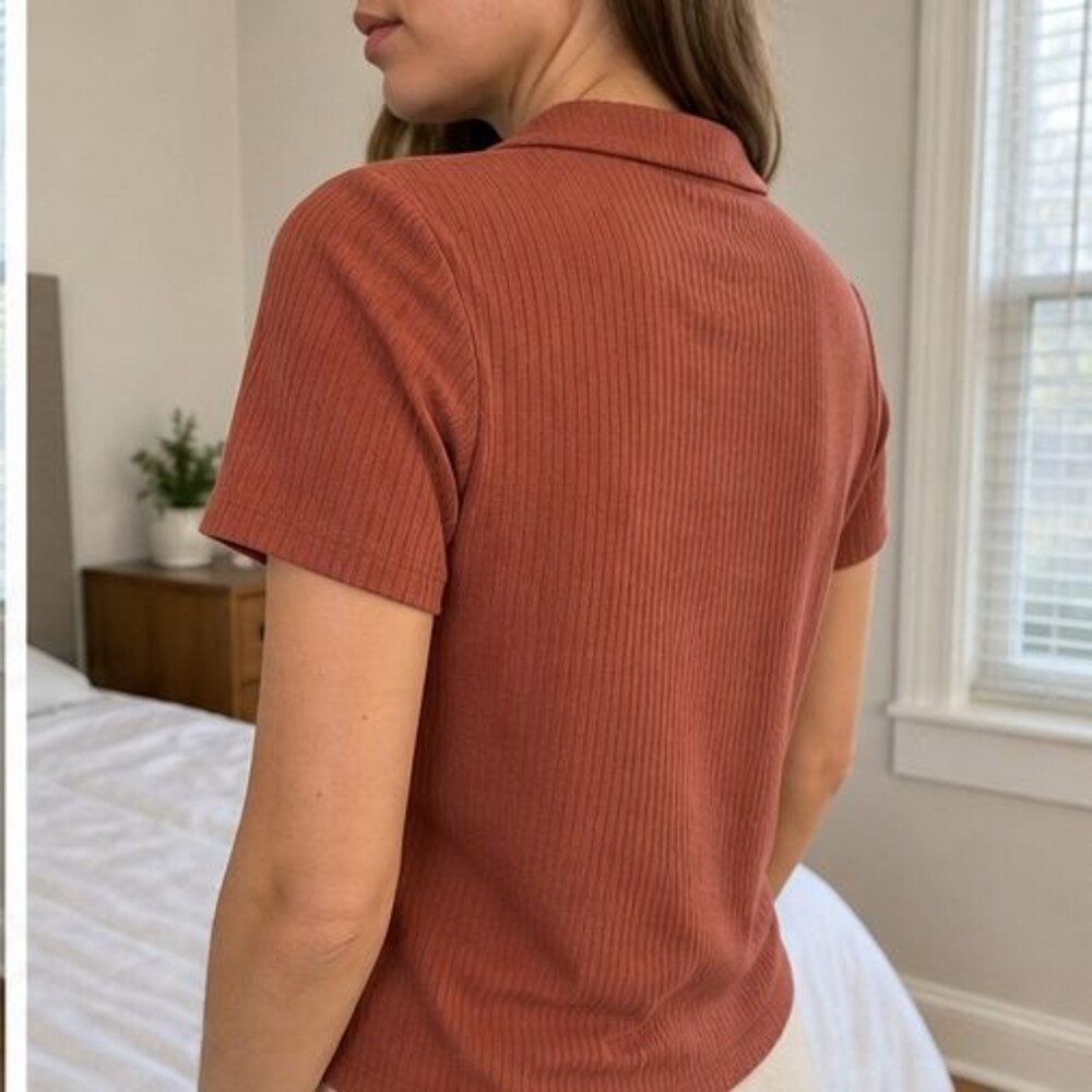Rust V Neck Top - Picture 3 of 6